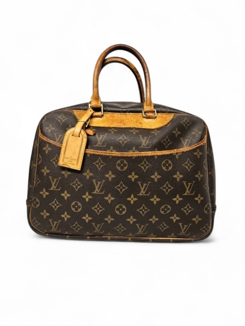 Louis Vuitton Deauville 1998 Monogram Handbag In Brown Canvas And Leather